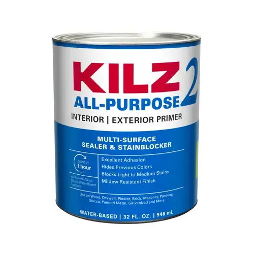 Stain Blocking Primer White Flat Water-Based Acrylic 1 qt White Stain Blocking Primer White Flat Water-Based Acrylic 1 qt White