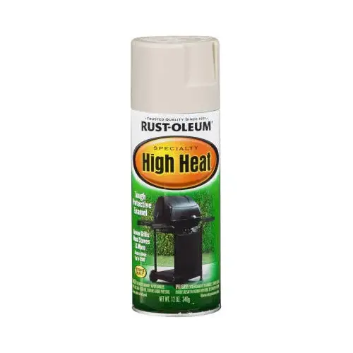 High Heat Spray Paint, Satin, Almond, 12 oz, Aerosol Can