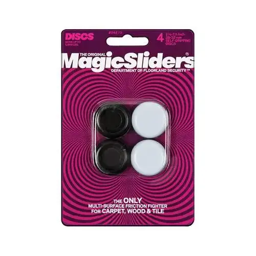 1-1/8 In. Round Grip Tip Furniture Glide,(4-Pack) Gray