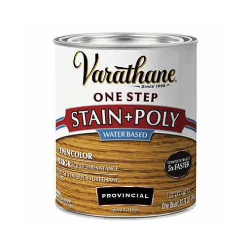 Stain Semi-Gloss Provincial Water-Based Polyurethane 1 qt Provincial Stain Semi-Gloss Provincial Water-Based Polyurethane 1 qt Provincial