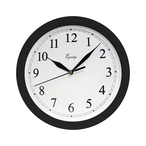Wall Clock 10" L X 1" W Indoor Analog Plastic Black Black Wall Clock 10" L X 1" W Indoor Analog Plastic Black Black