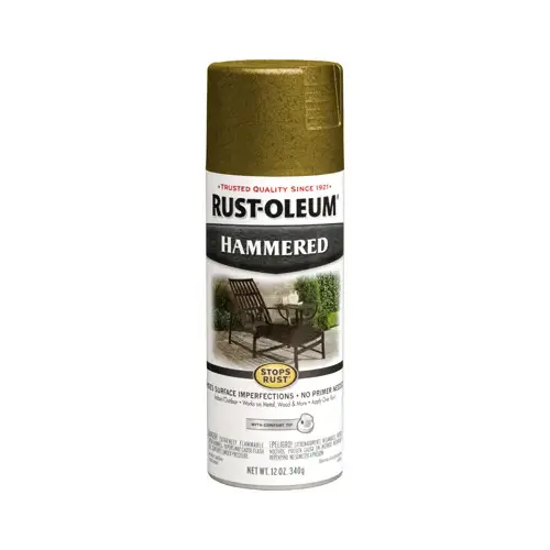 STOPS RUST Spray Paint, Hammered, Gold, 12 oz, Aerosol Can STOPS RUST Spray Paint, Hammered, Gold, 12 oz, Aerosol Can