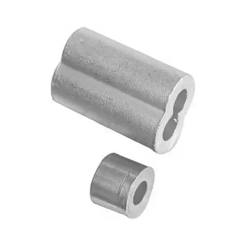 Cable Ferrules and Stops 3/16 D Aluminum Silver Pair Cable Ferrules and Stops 3/16 D Aluminum Silver Pair