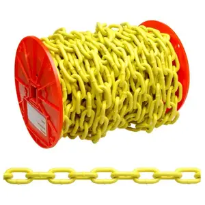 Campbell's PD0725027 Proof Coil Chain, 3/16 in, 100 ft L, 30 Grade, Steel, Poly-Coated Yellow