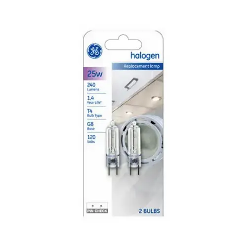 Halogen Bulb 25 W T4 Specialty 240 lm Daylight Clear Pair