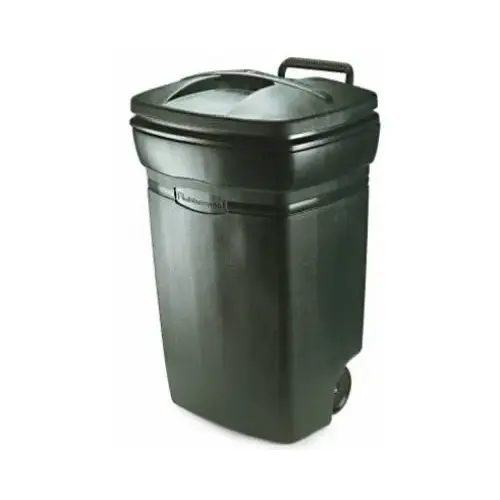 Garbage Can Roughneck 45 gal Plastic Wheeled Lid Included Green - pack of 4 Garbage Can Roughneck 45 gal Plastic Wheeled Lid Included Green - pack of 4