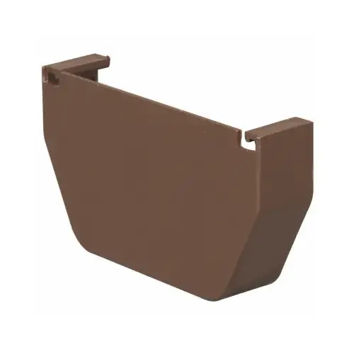 Gutter End Cap 5.8" H X 4.5" W X 5" L Brown Vinyl Contemporary Brown - pack of 20 Gutter End Cap 5.8" H X 4.5" W X 5" L Brown Vinyl Contemporary Brown - pack of 20
