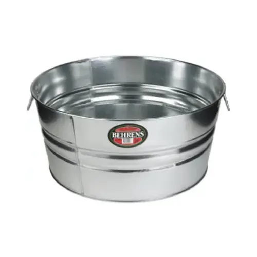 Wash Tub, Galvanized Sheet Steel, Round, 17 Gallons Wash Tub, Galvanized Sheet Steel, Round, 17 Gallons