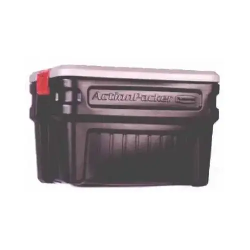 ActionPacker Storage Box, Plastic, Black, 26-1/2 in L, 19.3 in W, 17.4 in H ActionPacker Storage Box, Plastic, Black, 26-1/2 in L, 19.3 in W, 17.4 in H