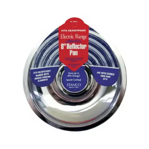 Electric Range Reflector Pan, Chrome, 8 In.