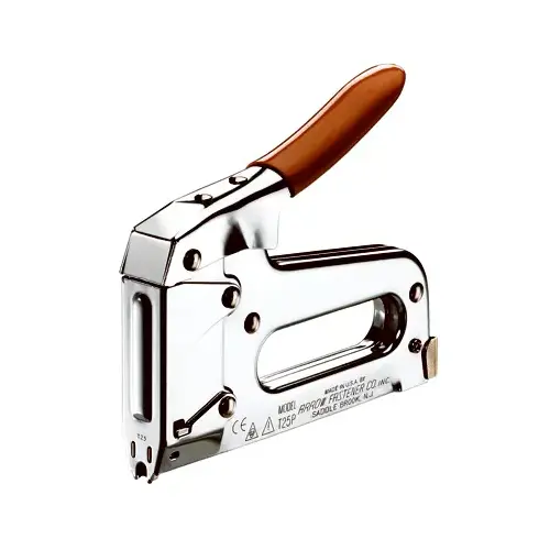 Cable Staple Gun, Crown Staple, 3/8, 7/16, 9/16 in W Crown, Steel Staple Silver Cable Staple Gun, Crown Staple, 3/8, 7/16, 9/16 in W Crown, Steel Staple Silver