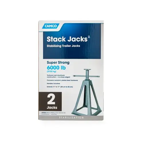 Stack Jacks Stabilizing Trailer Jack Stands, 6000-Lb., 2-Pk. Pair Silver Stack Jacks Stabilizing Trailer Jack Stands, 6000-Lb., 2-Pk. Pair Silver