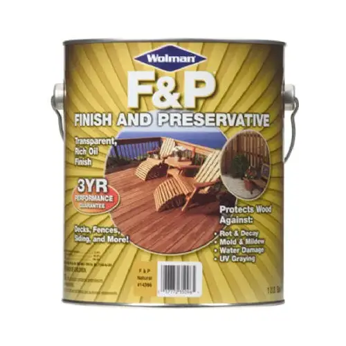 F&P Wood Preservative, Redwood, Liquid, 1 gal, Can - pack of 4 F&P Wood Preservative, Redwood, Liquid, 1 gal, Can - pack of 4