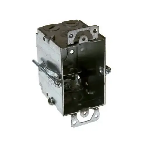 Switch Box, 1 -Gang, 1 -Outlet, 1 -Knockout, 1/2 in Knockout, Steel, Gray, Galvanized Switch Box, 1 -Gang, 1 -Outlet, 1 -Knockout, 1/2 in Knockout, Steel, Gray, Galvanized