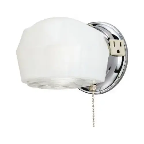 Wall Sconce 1-Light Chrome White Chrome Wall Sconce 1-Light Chrome White Chrome