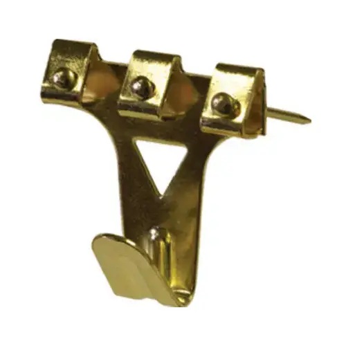 Picture Hanger AnchorWire Brass-Plated Gold Professional 75 lb Brass-Plated Pair Picture Hanger AnchorWire Brass-Plated Gold Professional 75 lb Brass-Plated Pair
