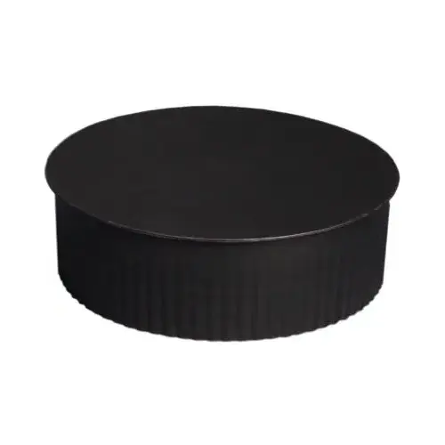 Round End Cap Crimped, 7 in Dia, Black, Matte - pack of 12 Round End Cap Crimped, 7 in Dia, Black, Matte - pack of 12