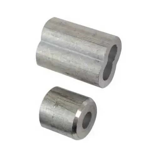 Cable Ferrules and Stops 1/4" D Aluminum Silver Pair Cable Ferrules and Stops 1/4" D Aluminum Silver Pair