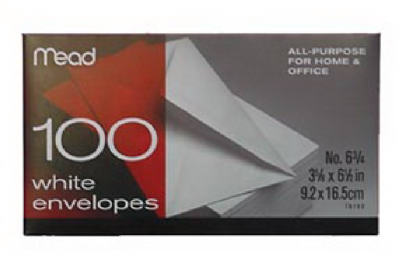 MEAD PRODUCTS LLC 75100 Envelopes 3.63" W X 6.75" L A6 White White