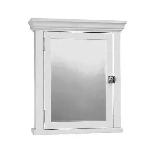 Early American Series Medicine Cabinet, 22-1/4 in OAW, 5-7/8 in OAD, 27 in OAH, Wood, White, 2-Shelf