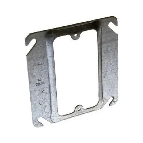Device Box Cover, 4 in L, 4 in W, Square, Steel, Gray Device Box Cover, 4 in L, 4 in W, Square, Steel, Gray