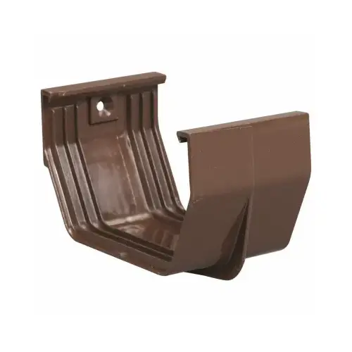 Contemporary Gutter Connector, 5 in Gutter, Vinyl, Brown