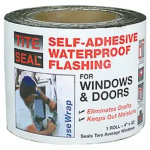 Tite Seal TS433 Self-Adhesive Waterproof Flashing 4" W X 33 ft. L Rubber White White
