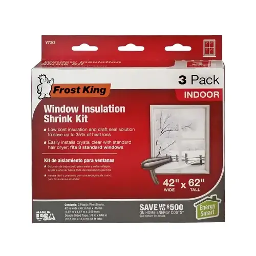 Indoor Shrink Window Kit, 42 in W, Plastic Clear Indoor Shrink Window Kit, 42 in W, Plastic Clear