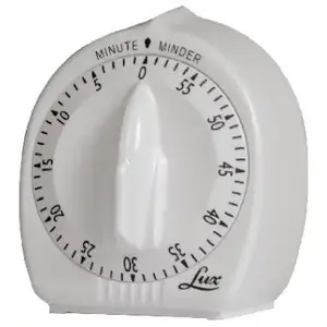 LUX CP2428-59 Kitchen Timer Mute Mder Mechanical Plastic White