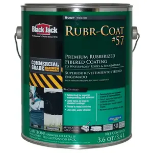 Black Jack 6080-9-34 Roof Coating Rubr-Coat 57 Gloss Black Rubber 1 gal Black