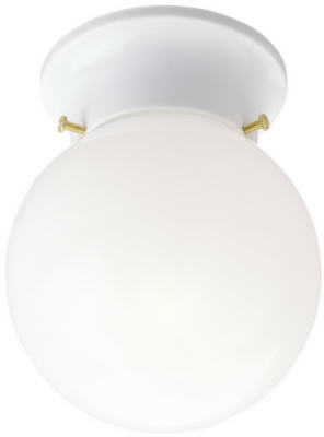 Westinghouse 66607 Westinghouse 66607 Ceiling Light Fixture, White Shade, 1-Lamp, White Fixture, 60 W