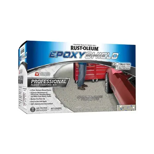 EPOXYSHIELD Floor Coating Kit, Semi-Gloss, Gray/Silver, Liquid EPOXYSHIELD Floor Coating Kit, Semi-Gloss, Gray/Silver, Liquid
