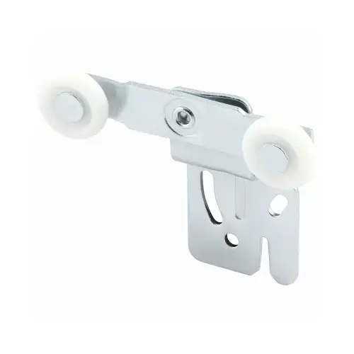 Roller Assembly, 7/8 in Dia Roller, 1/4 in W Roller, Nylon, Silver, 2-Roller, 60 lb, Side Mounting Pair Roller Assembly, 7/8 in Dia Roller, 1/4 in W Roller, Nylon, Silver, 2-Roller, 60 lb, Side Mounting Pair