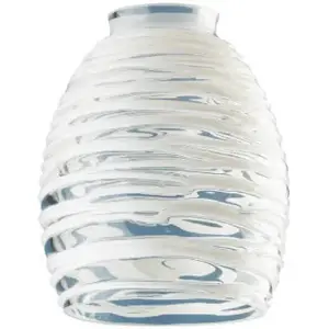 Westinghouse 81314 Light Shade, Tapered Barrel, Glass, Clear/White