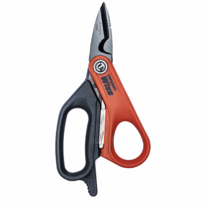 Crescent CW5T Electrician's Data Shear, 6 in OAL, Ergonomic, Soft Textured Grip Handle, TPR Handle Orange