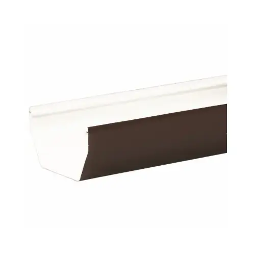 Contemporary Gutter, 10 ft L, 5 in W, Vinyl, Brown Contemporary Gutter, 10 ft L, 5 in W, Vinyl, Brown