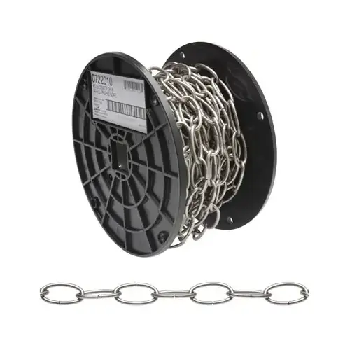 Decorator Chain, #10, 40 ft L, 35 lb Working Load, Metal, Brushed Nickel Decorator Chain, #10, 40 ft L, 35 lb Working Load, Metal, Brushed Nickel