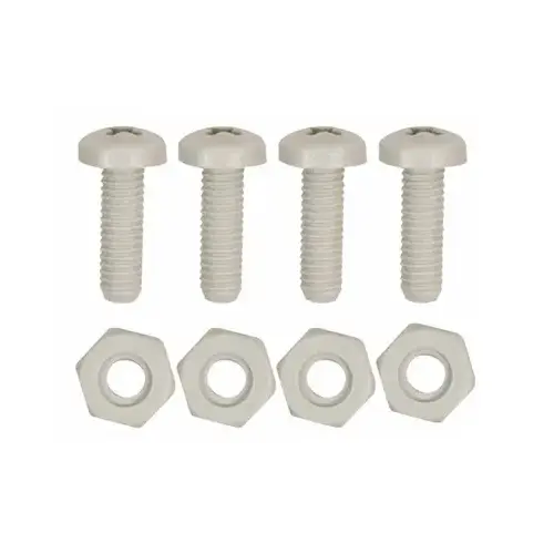 License Plate Fasteners White Nylon White - pack of 48 License Plate Fasteners White Nylon White - pack of 48