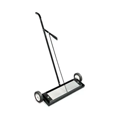 Magnetic Sweeper with Release, 30-14 in W, 48 in H Black Magnetic Sweeper with Release, 30-14 in W, 48 in H Black