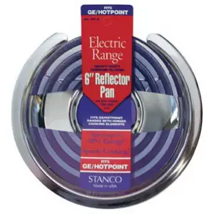 Stanco 501-6 Electric Range Reflector Pan, Hinged-Element, Chrome, 6 In.