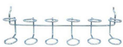 Crawford's BBQ 18777 Peg Hook Holder, Steel, Silver, Zinc