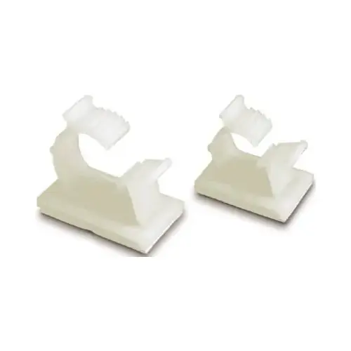 Cable Holder, 3/4 in Max Bundle Dia, Nylon/Plastic, White Pair