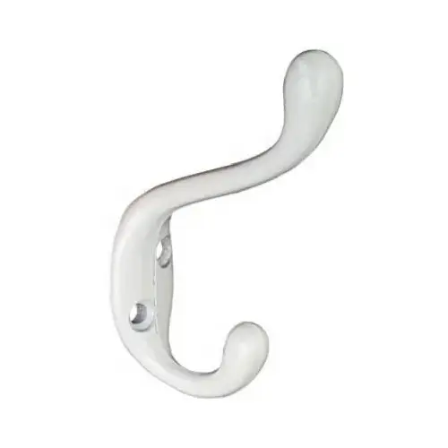V166 Heavy Duty Coat / Hat Hook - White