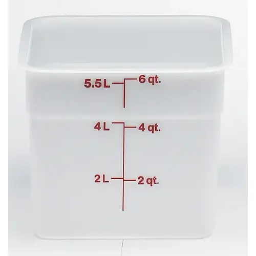 CONTAINER SQUARE PLASTIC WHITE 6 QUART