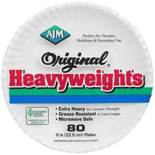 9 In. Original Heavyweights Paper Plates (80-Count) 9 In. Original Heavyweights Paper Plates (80-Count)
