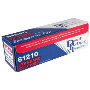 Durable 61210 Durable Packaging 12X1000 Standard Foil Roll, 1 Roll
