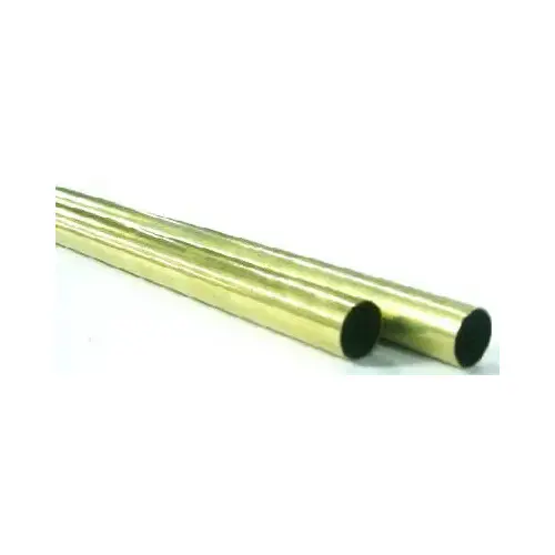Decorative Metal Tube, Round, 12 in L, 9/32 in Dia, 0.014 in Wall, Brass Mill Decorative Metal Tube, Round, 12 in L, 9/32 in Dia, 0.014 in Wall, Brass Mill