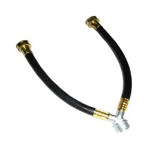 Washing Machine Hose 3/8" Hose Thread X 3/4" D FHT 12" Rubber