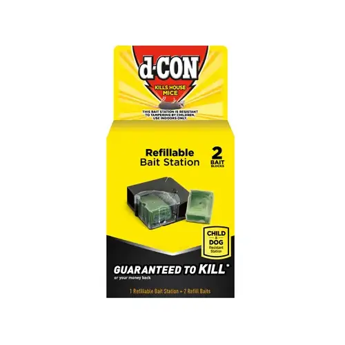 Mouse Bait Station With 2 Refills, 2 -Opening Pair