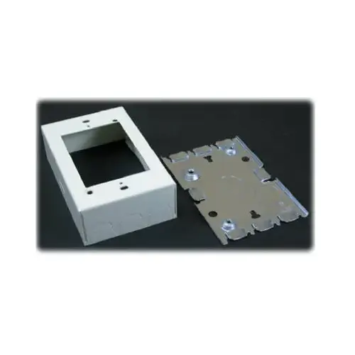 Outlet Box, 0 -Knockout, Metal, Ivory, Wall Mounting Outlet Box, 0 -Knockout, Metal, Ivory, Wall Mounting